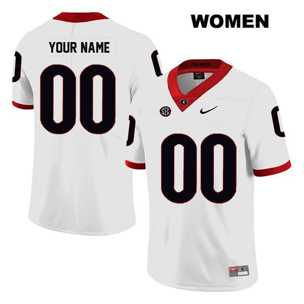 Georgia Bulldogs Women's Custom #00 NCAA Legend Authentic White Nike Stitched College Football Jersey HNP1056YC